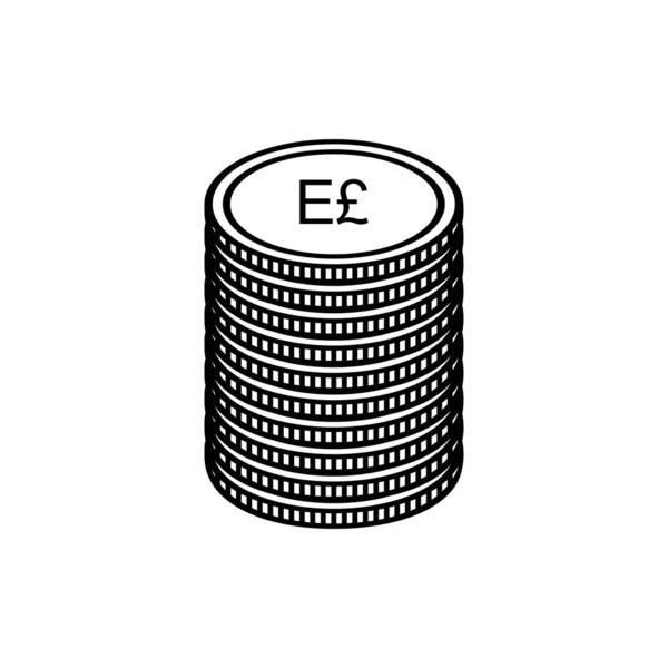 Egipto Moneda Icono Símbolo Libra Egipcia Signo Egp Ilustración Vectorial — Vector de stock