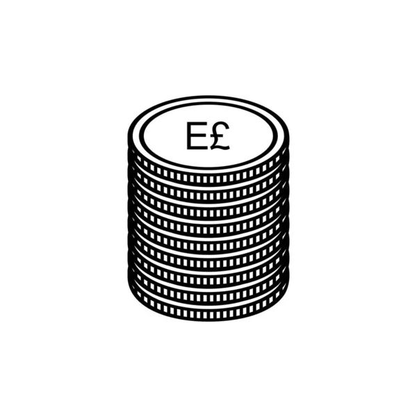 Egitto Icona Valuta Simbolo Sterlina Egiziana Segno Egp Illustrazione Vettoriale — Vettoriale Stock