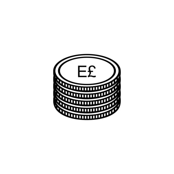 エジプト通貨アイコンシンボル エジプトポンド Egpサイン ベクターイラスト — ストックベクタ