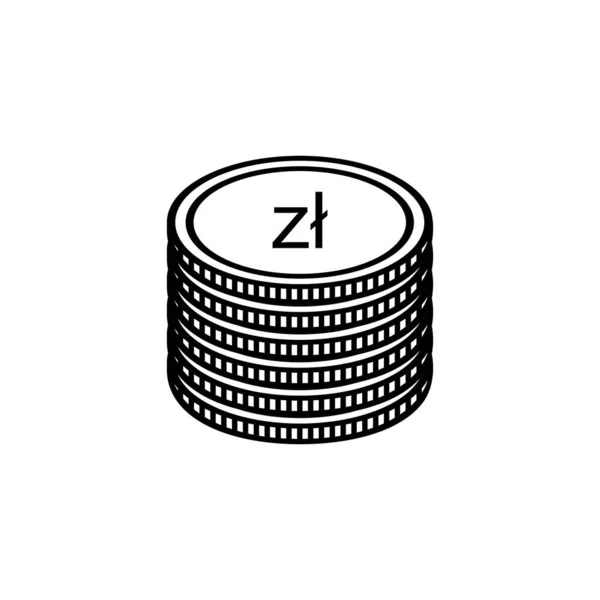 Polen Valuta Pln Tecken Polsk Symbol För Zloty Vektor Illustration — Stock vektor