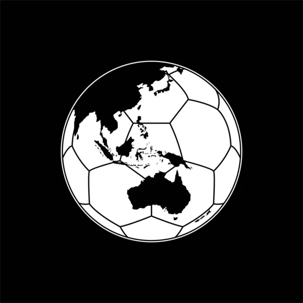 World Map Foot Ball Silhouette Icon Symbol Pictogram Sport News — Image vectorielle
