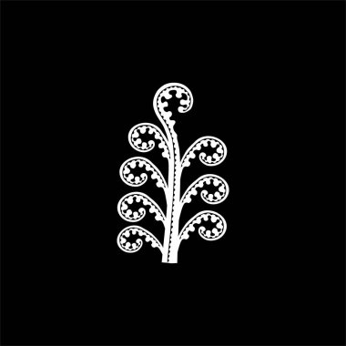 Sanat Illustration, Logo, Apps, Pictogram veya Grafik Tasarım Elementi için Fern Naive Style. Vektör İllüstrasyonu