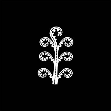 Sanat Illustration, Logo, Apps, Pictogram veya Grafik Tasarım Elementi için Fern Naive Style. Vektör İllüstrasyonu