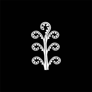 Sanat Illustration, Logo, Apps, Pictogram veya Grafik Tasarım Elementi için Fern Naive Style. Vektör İllüstrasyonu