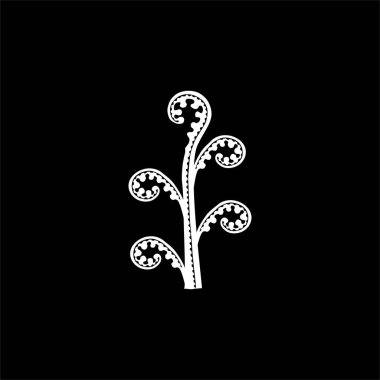 Sanat Illustration, Logo, Apps, Pictogram veya Grafik Tasarım Elementi için Fern Naive Style. Vektör İllüstrasyonu