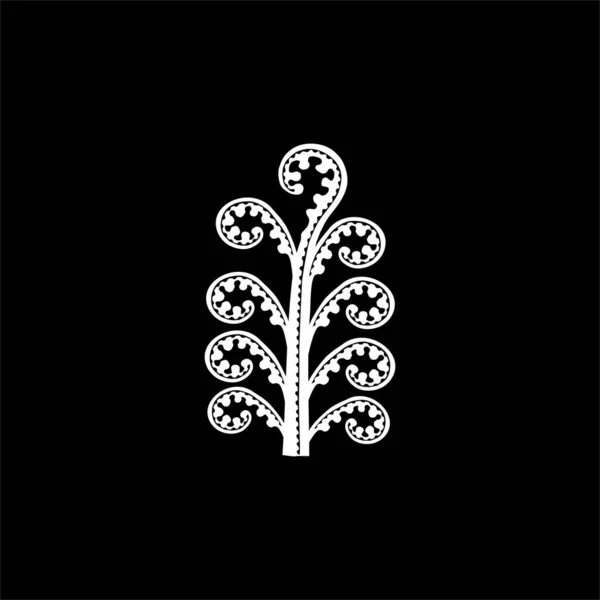 Styl Fern Naive Ilustracji Sztuki Logo Aplikacji Piktogramu Lub Elementów — Wektor stockowy