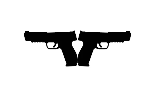 Silhuett Pistol Gun För Logotyp Piktogram Illustration Konst Webbplats Eller — Stock vektor
