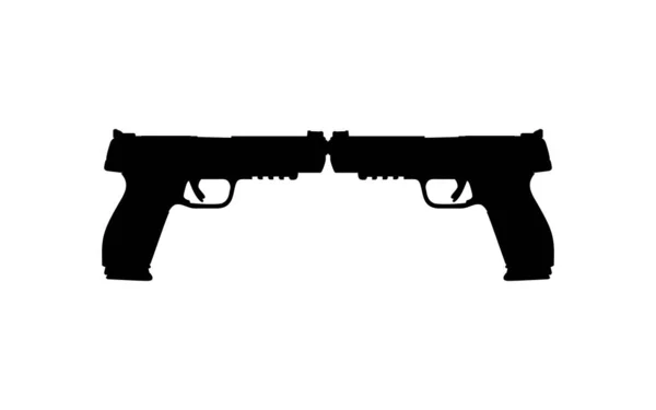Silhueta Pistola Para Logotipo Pictograma Ilustração Arte Site Elemento Design — Vetor de Stock