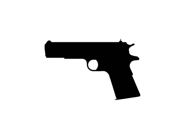 Silhouette Pistol Gun Logo Pictogram Art Illustration Website Graphic Design — 스톡 벡터