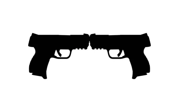 Silhouette Pistol Gun Für Logo Piktogramm Art Illustration Website Oder — Stockvektor
