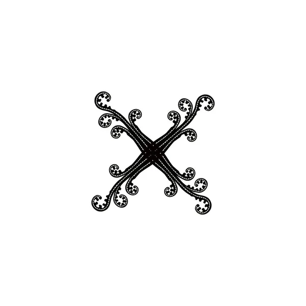 Çember Fern Bitkisi Silüet Kompozisyonu Ndan Yapılmıştır Modern Mandala Logo — Stok Vektör