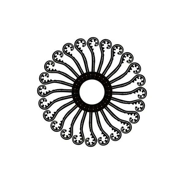 Kruh Tvar Vyrobený Siluety Fern Rostliny Moderní Současná Mandala Pro — Stockový vektor