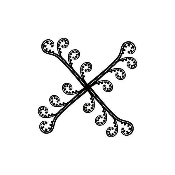 Çember Fern Bitkisi Silüet Kompozisyonu Ndan Yapılmıştır Modern Mandala Logo — Stok Vektör
