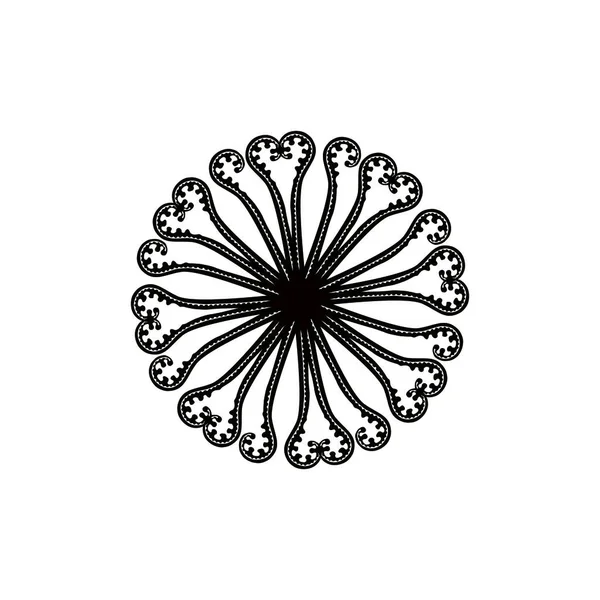 サークルファーン植物シルエット組成から作られた形状 近代的なロゴ 装飾やグラフィックデザインのための現代的な曼荼羅 ベクターイラスト — ストックベクタ