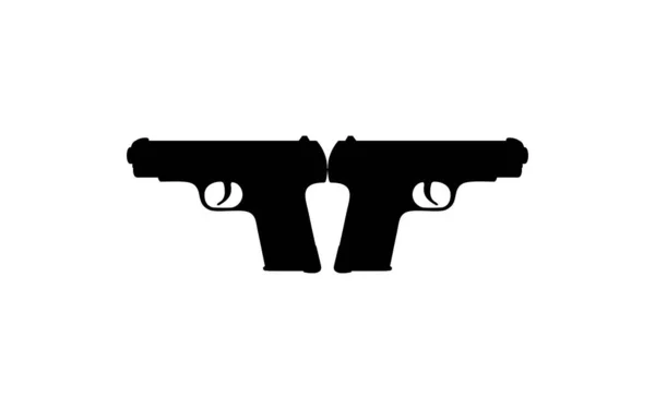 Silhouette Pistol Gun Pistol Art Illustration Λογότυπο Εικονόγραμμα Ιστοσελίδα Graphic — Διανυσματικό Αρχείο