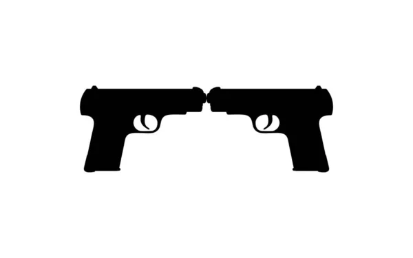 Pistola Pistola Silhueta Pistola Para Ilustração Arte Logotipo Pictograma Site —  Vetores de Stock