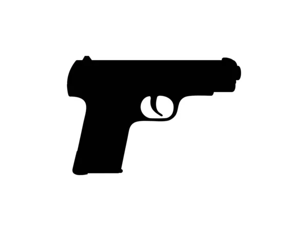 Silhouet Pistol Gun Pistol Voor Art Illustration Logo Pictogram Website — Stockvector