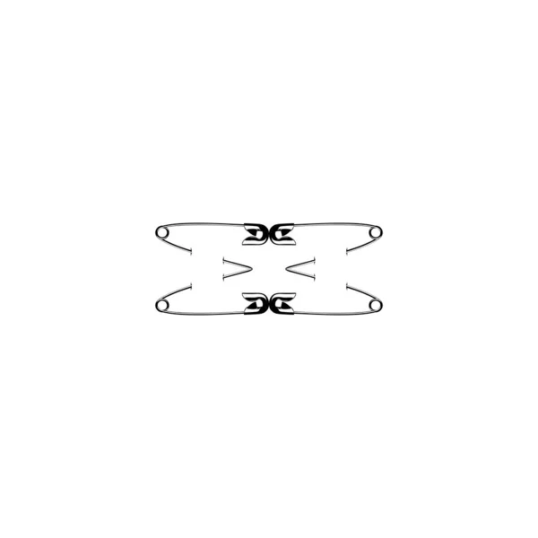 Composition Silhouette Broche Sécurité Pour Illustration Art Logo Site Web — Image vectorielle