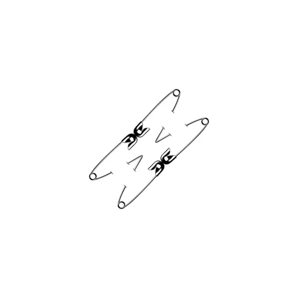Безпека Pin Silhouette Композиція Художньої Ілюстрації Логотипу Веб Сайту Додатків — стоковий вектор