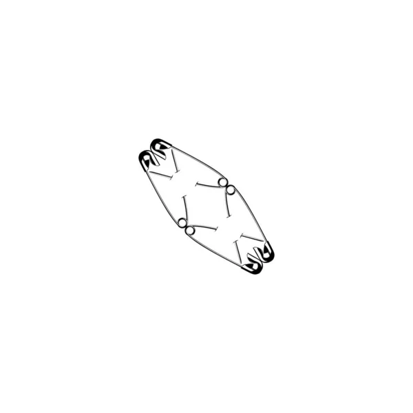 Safety Pin Silhouette Összetétel Art Illusztráció Logo Weboldal Alkalmazások Piktogram — Stock Vector