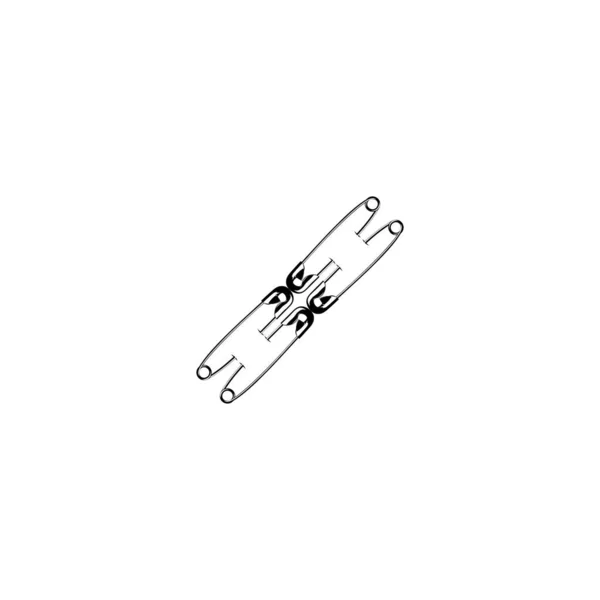 Безпека Pin Silhouette Композиція Художньої Ілюстрації Логотипу Веб Сайту Додатків — стоковий вектор