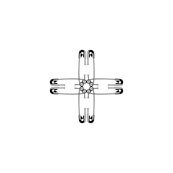 Safety Pin Silhouette Összetétel Art Illusztráció Logo Weboldal Alkalmazások Piktogram — Stock Vector