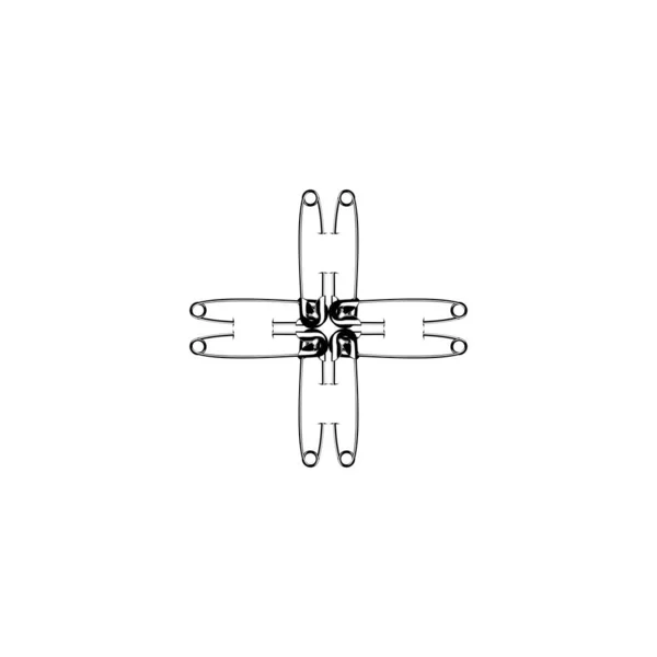 Pin Silhouette Kompozycja Ilustracji Sztuki Logo Strona Internetowa Aplikacje Piktogram — Wektor stockowy