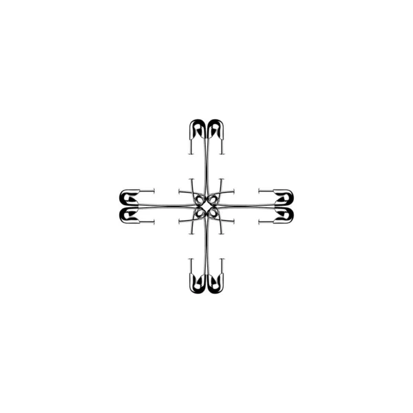 Safety Pin Silhouette Composition Art Illustration Logo Website Apps Pictogram — Vector de stoc