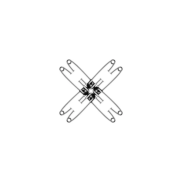 Composición Silueta Pines Seguridad Para Ilustración Arte Logotipo Sitio Web — Vector de stock