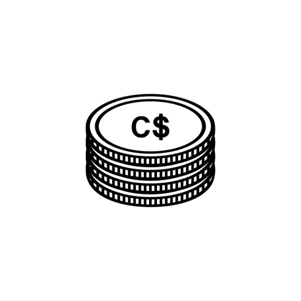 Canadá Moeda Cad Sign Canadian Dollar Icon Symbol Ilustração Vetorial — Vetor de Stock