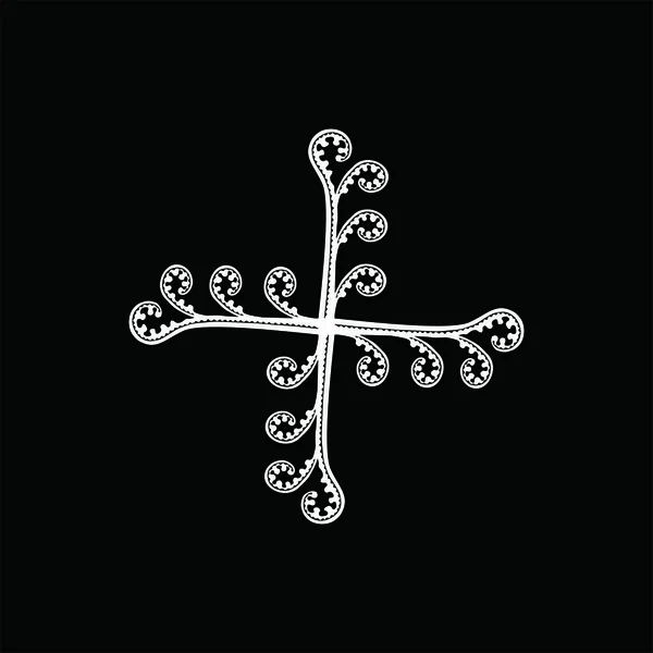 シダ植物シルエット組成から作られた装飾的なスタイル 近代的なロゴ 装飾やグラフィックデザインのための現代的な曼荼羅 ベクターイラスト — ストックベクタ