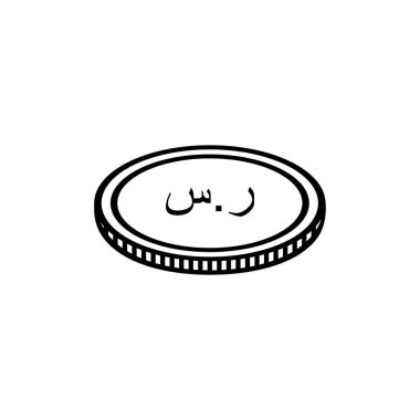 Arap Suudi Para Birimi Simgesi, Suudi Riyal, SAR İşareti. Vektör İllüstrasyonu