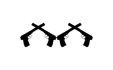 Sanat Illustration, Logo, Pictogram, Website ya da Grafik Tasarım Elemanı için Siluet Tabancası. Vektör İllüstrasyonu