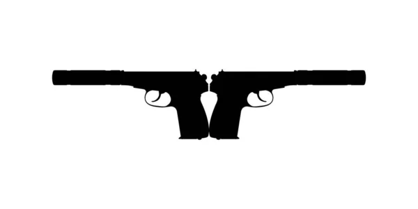 Pistola Pistola Silueta Para Ilustración Arte Logotipo Pictograma Sitio Web — Archivo Imágenes Vectoriales