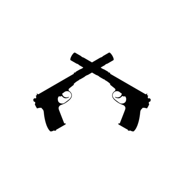 Pistol Pistol Siluet Pistol Untuk Ilustrasi Seni Logo Pictogram Website - Stok Vektor