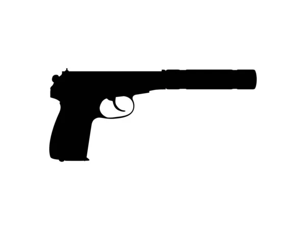 Silhouet Pistol Gun Pistol Voor Art Illustration Logo Pictogram Website — Stockvector