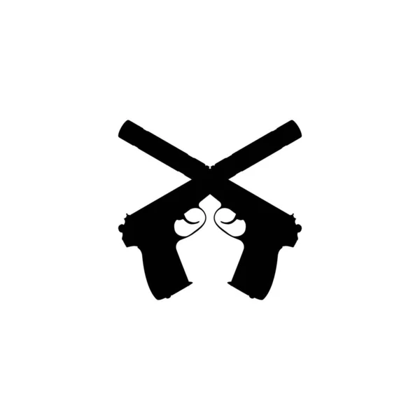 Pistol Pistol Siluet Pistol Untuk Ilustrasi Seni Logo Pictogram Website - Stok Vektor
