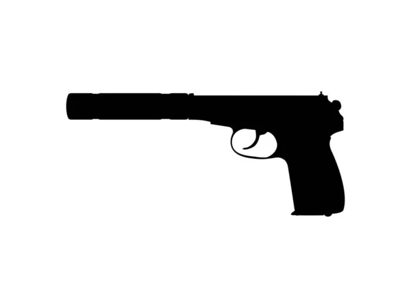 Pistola Pistola Silhouette Pistola Illustrazione Arte Logo Pittogramma Sito Web — Vettoriale Stock