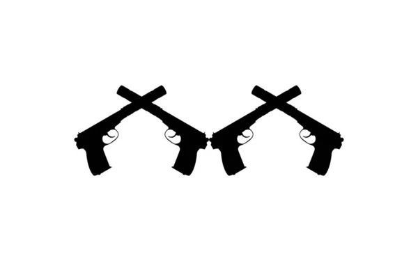 Pistola Pistola Silhouette Pistola Illustrazione Arte Logo Pittogramma Sito Web — Vettoriale Stock