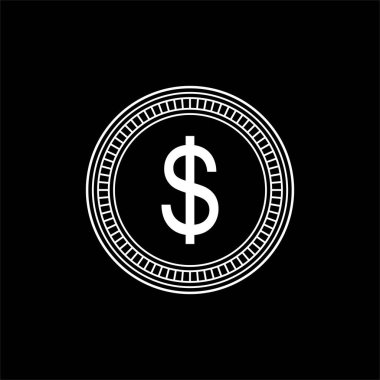 Dolar Simgesi Sembolü, USD işareti. Vektör İllüstrasyonu