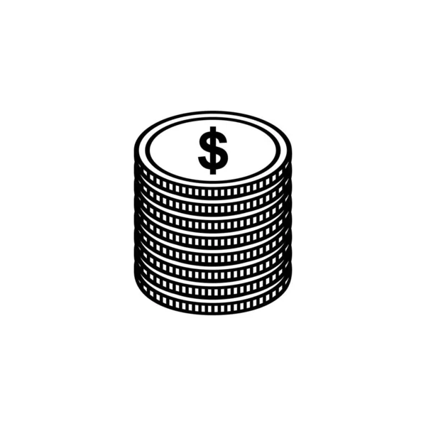 Symbol Ikony Dolara Usd Sign Ilustracja Wektora — Wektor stockowy