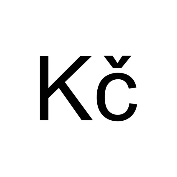 Чеська Валюта Icon Symbol Czech Coruna Czk Sign Векторний Приклад — стоковий вектор