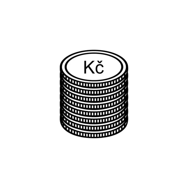 Czech Currency Icon Symbol Czech Koruna Czk Sign Ilustração Vetorial — Vetor de Stock