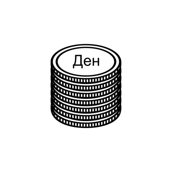 Symbol Ikony Waluty Macedonii Denar Macedoński Znak Mkd Ilustracja Wektora — Wektor stockowy
