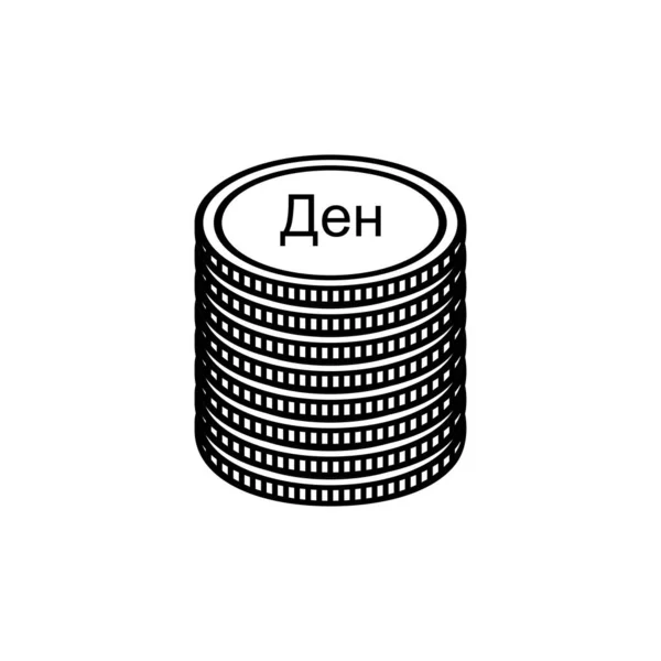 Macedônia Moeda Ícone Símbolo Denar Macedônio Sinal Mkd Ilustração Vetorial — Vetor de Stock