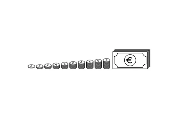 Euro Valuta Pictogram Symbool Euro Teken Vector Illustratie — Stockvector