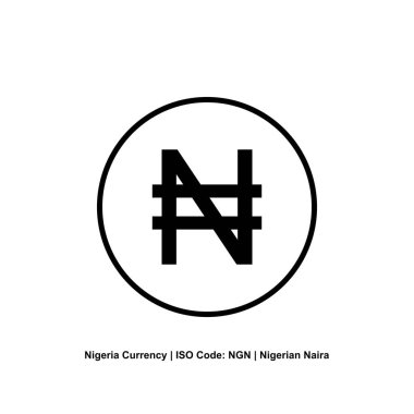 Nijerya Para Birimi Sembolü, Nijerya Naira Icon, NGN İşareti. Vektör İllüstrasyonu