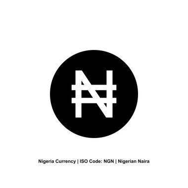 Nijerya Para Birimi Sembolü, Nijerya Naira Icon, NGN İşareti. Vektör İllüstrasyonu