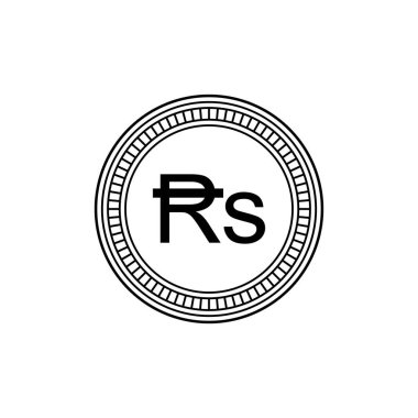 Pakistan Para Birimi Sembolü, Pakistan Rupi Simgesi, PKR İşareti. Vektör İllüstrasyonu