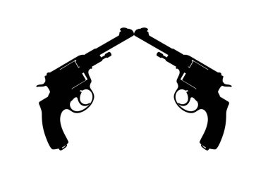 Sanat Illustration, Logo, Pictogram, Website ya da Grafik Tasarım Elemanı için Siluet Tabancası. Vektör İllüstrasyonu